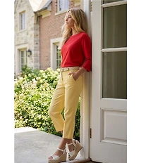 Westbound Perfect Outfit Picks Solid 3/4 Sleeve Crew Neck Top