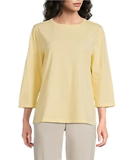 Westbound Perfect Outfit Picks Solid 3/4 Sleeve Crew Neck Top