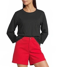 Westbound Perfect Outfit Picks Solid 3/4 Sleeve Crew Neck Top
