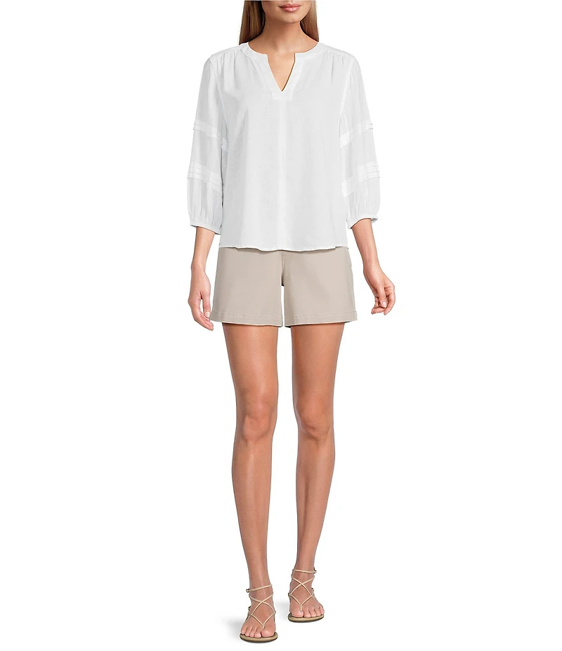 Westbound Solid 3/4 Sleeve V-Neck Top