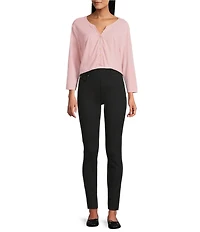 Westbound Solid Knit 3/4 Sleeve Henley Top