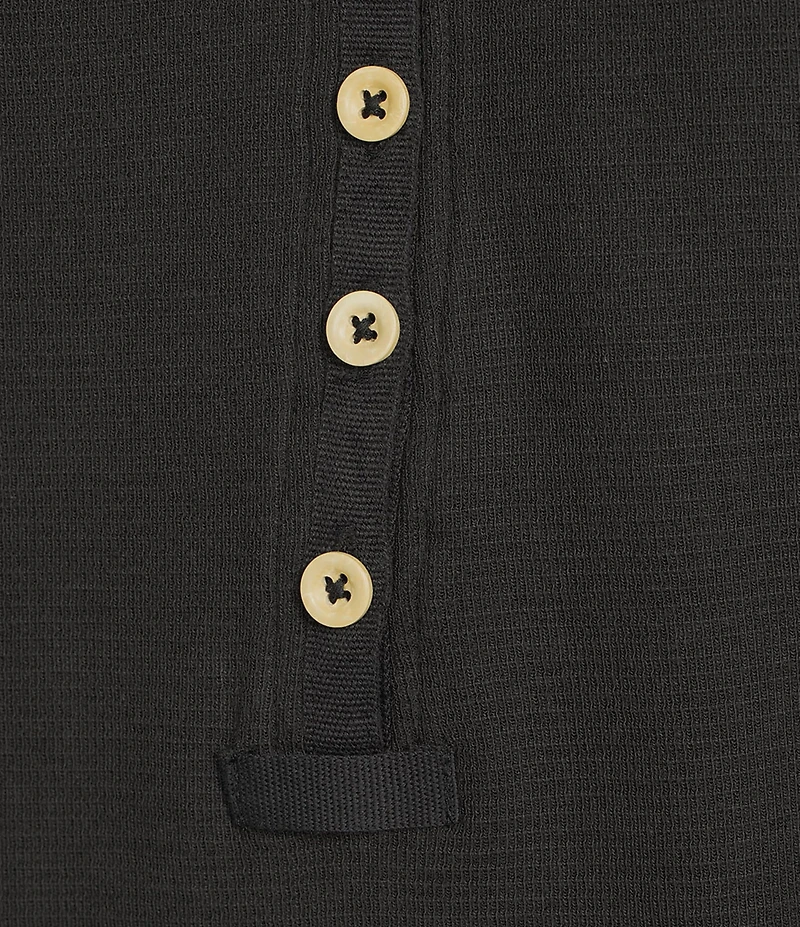Westbound Solid Knit 3/4 Sleeve Henley Top