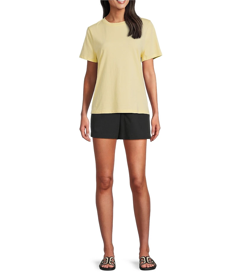 Westbound Solid Short Sleeve Crew Neck Top