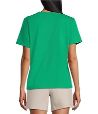 Westbound Solid Short Sleeve Crew Neck Top