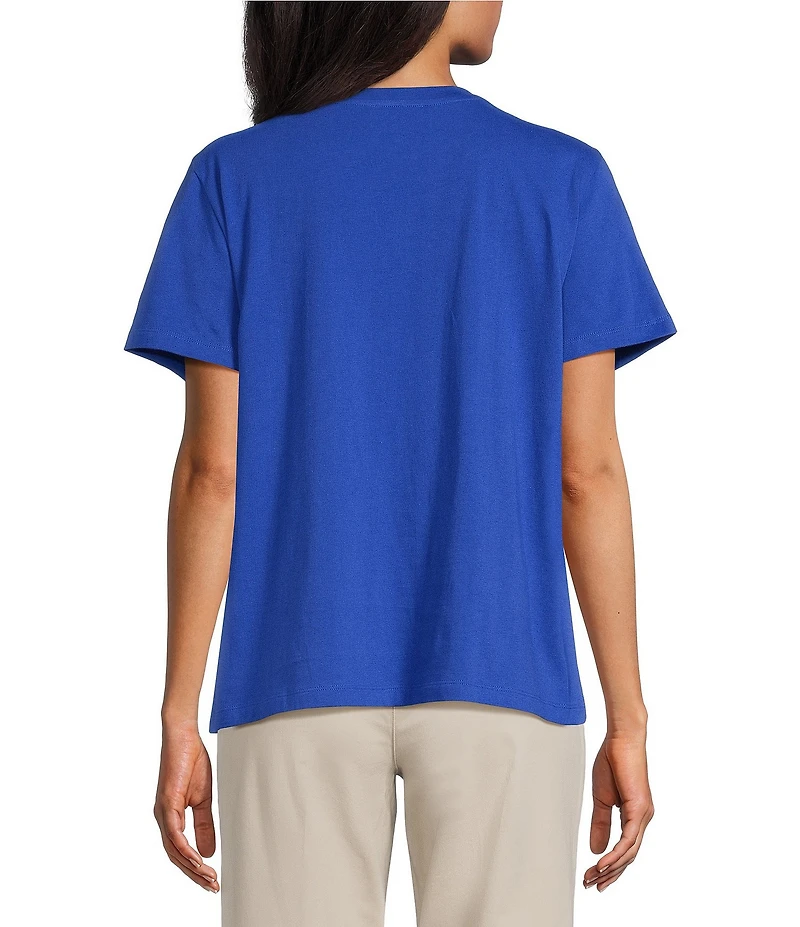 Westbound Solid Short Sleeve Crew Neck Top