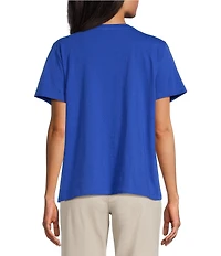 Westbound Solid Short Sleeve Crew Neck Top