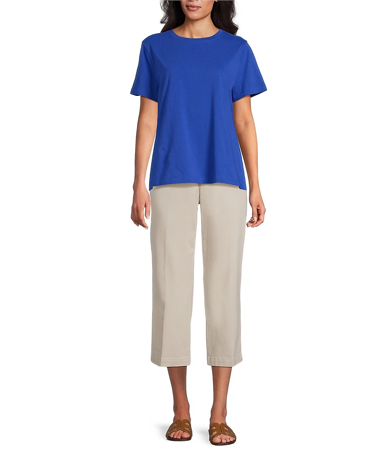 Westbound Solid Short Sleeve Crew Neck Top