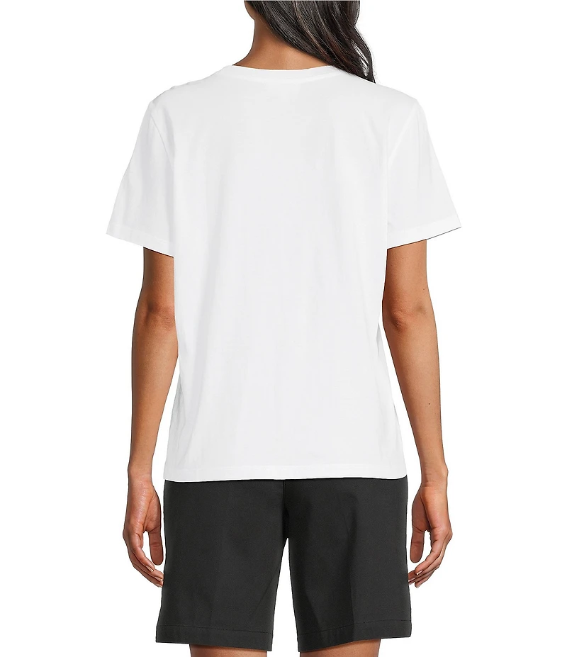 Westbound Solid Short Sleeve Crew Neck Top