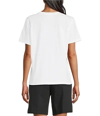 Westbound Solid Short Sleeve Crew Neck Top