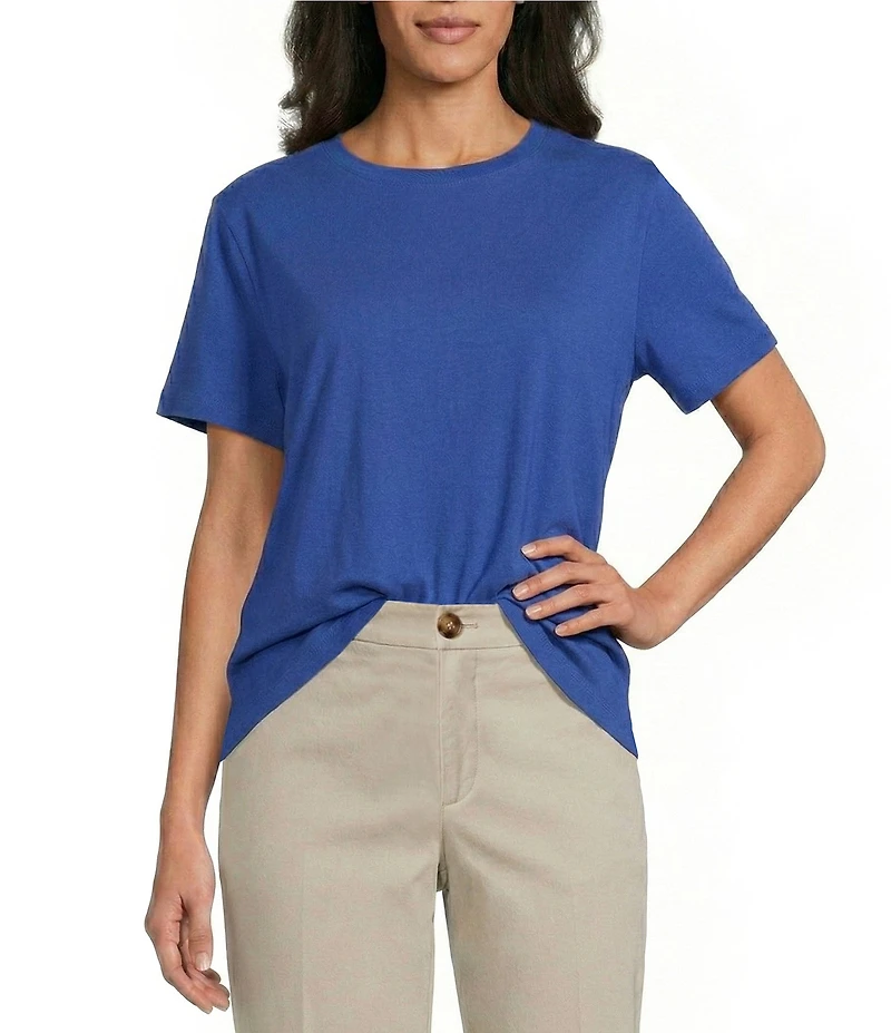 Westbound Perfect Outfit Picks Solid Short Sleeve Crew Neck Top
