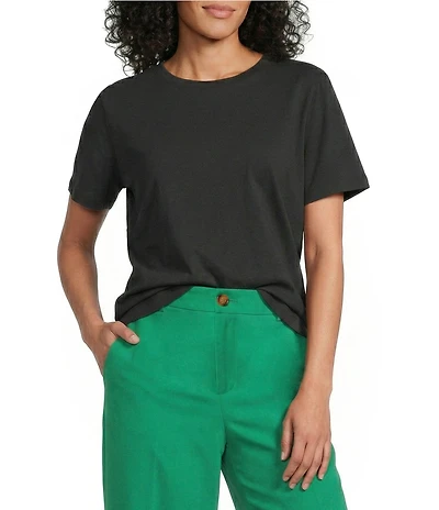 Westbound Perfect Outfit Picks Solid Short Sleeve Crew Neck Top