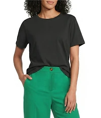 Westbound Solid Short Sleeve Crew Neck Top