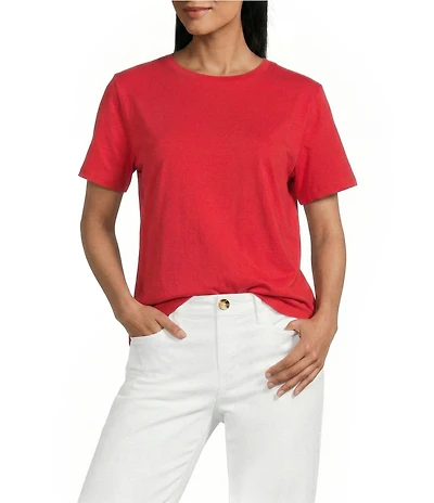 Westbound Perfect Outfit Picks Solid Short Sleeve Crew Neck Top
