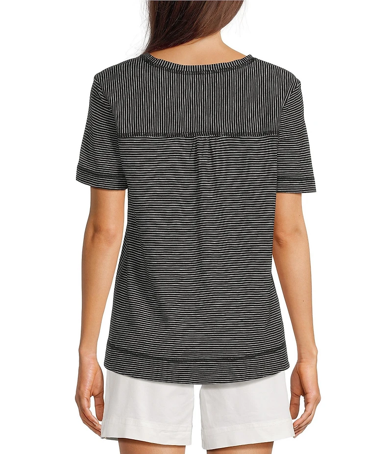 Westbound Solid Short Sleeve V-Neck Top