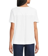 Westbound Solid Short Sleeve V-Neck Top