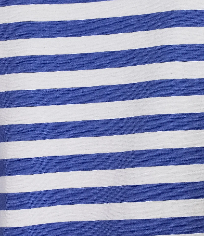 Westbound Stripe Print 3/4 Sleeve Crew Neck Top
