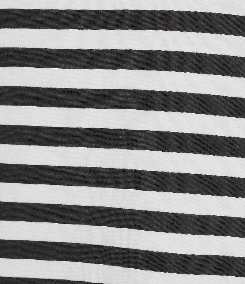 Westbound Stripe Print 3/4 Sleeve Crew Neck Top