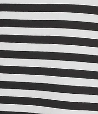 Westbound Perfect Outfit Picks Stripe Print 3/4 Sleeve Crew Neck Top