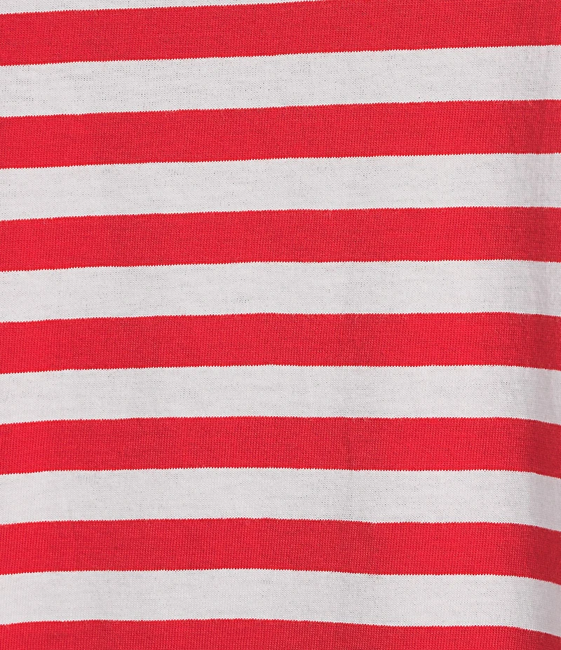 Westbound Stripe Print 3/4 Sleeve Crew Neck Top