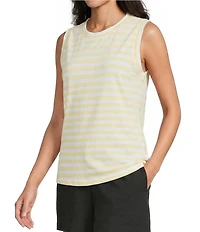 Westbound Stripe Print Crew Neck Tank