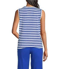 Westbound Stripe Print Crew Neck Tank