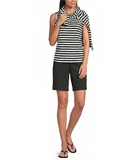 Westbound Perfect Outfit Picks Stripe Print Crew Neck Tank