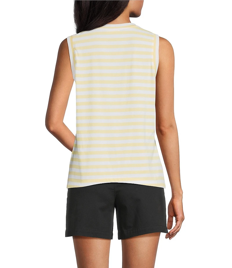 Westbound Perfect Outfit Picks Stripe Print Crew Neck Tank