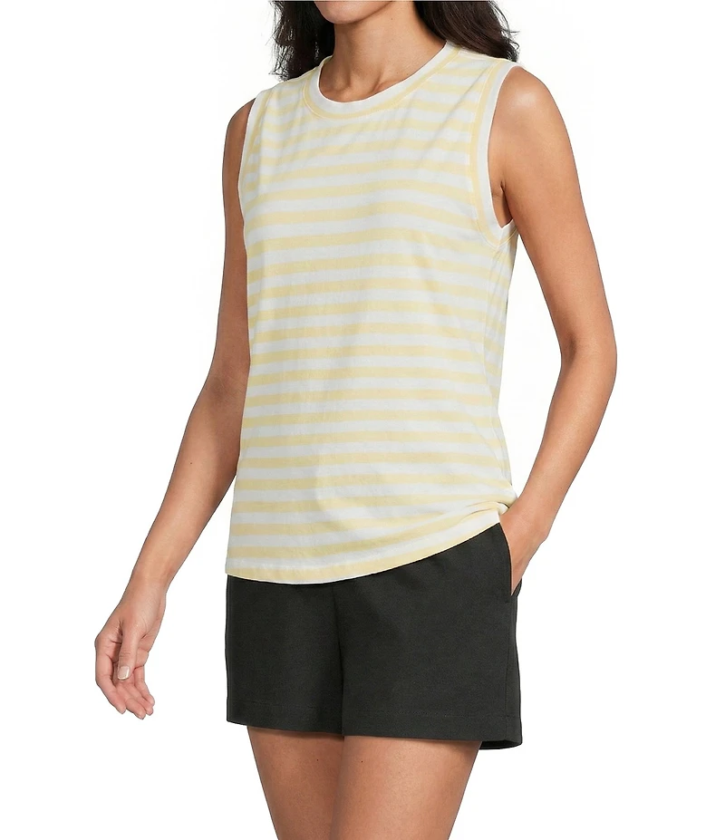 Westbound Perfect Outfit Picks Stripe Print Crew Neck Tank