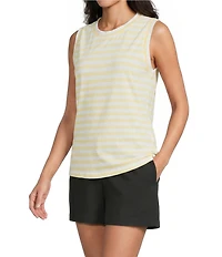 Westbound Perfect Outfit Picks Stripe Print Crew Neck Tank