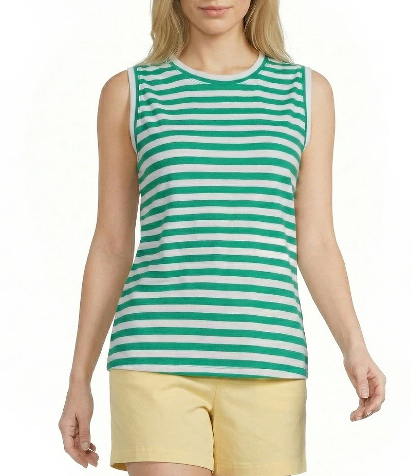 Westbound Stripe Print Crew Neck Tank