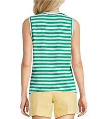 Westbound Stripe Print Crew Neck Tank
