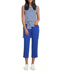 Westbound Perfect Outfit Picks Stripe Print Crew Neck Tank