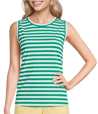 Westbound Perfect Outfit Picks Stripe Print Crew Neck Tank
