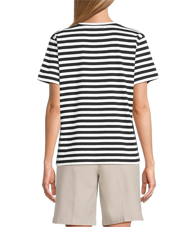 Westbound Perfect Outfit Picks Stripe Print Short Sleeve Crew Neck Tee