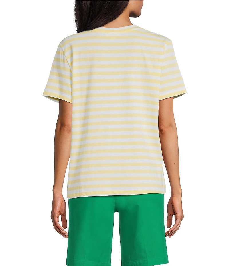 Westbound Perfect Outfit Picks Stripe Print Short Sleeve Crew Neck Tee