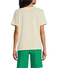 Westbound Perfect Outfit Picks Stripe Print Short Sleeve Crew Neck Tee
