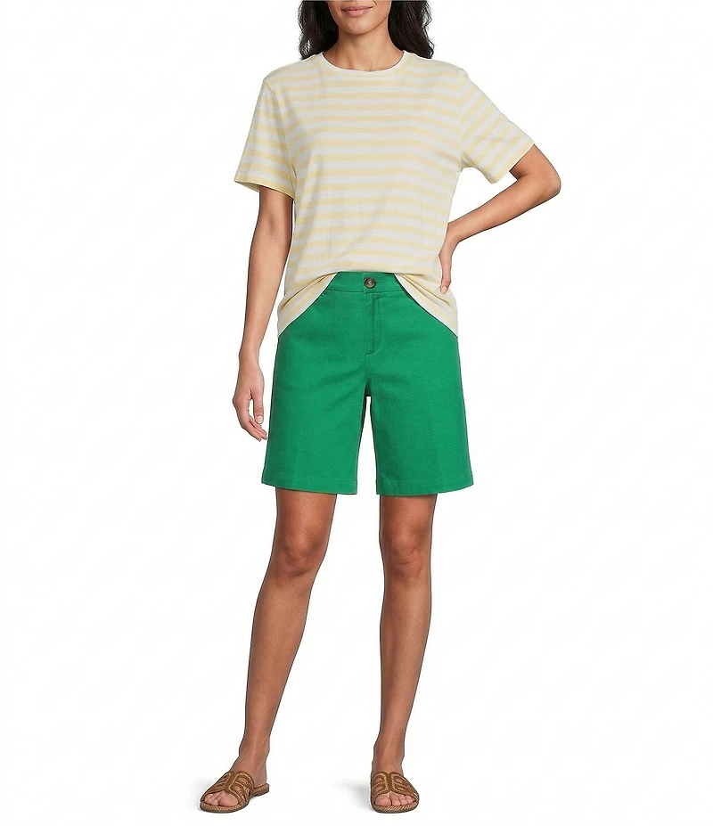 Westbound Perfect Outfit Picks Stripe Print Short Sleeve Crew Neck Tee