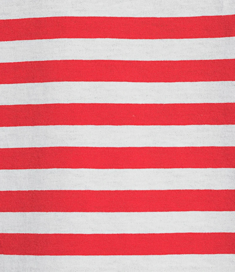 Westbound Perfect Outfit Picks Stripe Print Short Sleeve Crew Neck Tee