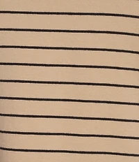Westbound Striped Long Sleeve Crew Neck Knit Tee