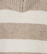 Westbound Striped Long Sleeve Quarter Zip Sweater