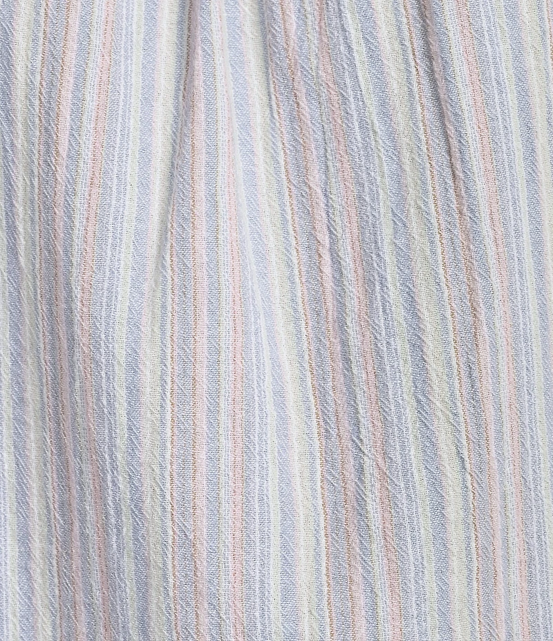 Westbound Striped Short Sleeve Square Neck Top