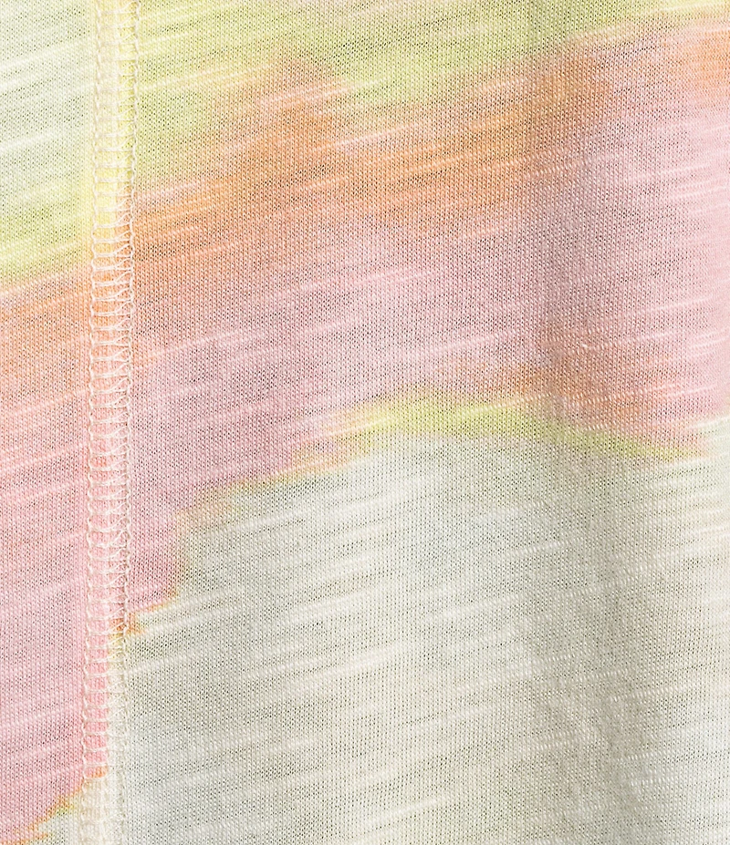 Westbound Sunrise Haze Print Short Sleeve V-Neck Top