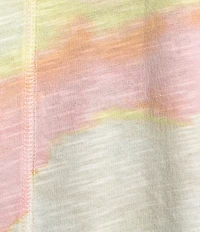 Westbound Sunrise Haze Print Short Sleeve V-Neck Top