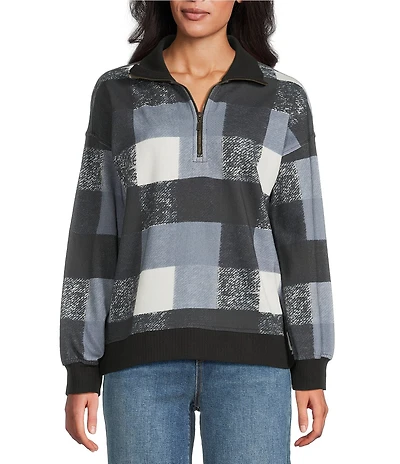 Westbound Text Buffalo Long Sleeve Quarter Zip Pullover