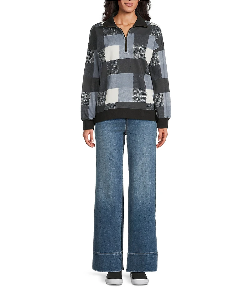 Westbound Text Buffalo Long Sleeve Quarter Zip Pullover