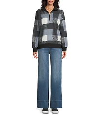 Westbound Text Buffalo Long Sleeve Quarter Zip Pullover