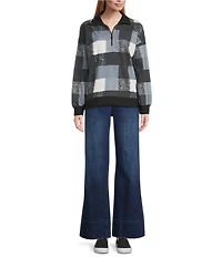 Westbound Text Buffalo Long Sleeve Quarter Zip Pullover