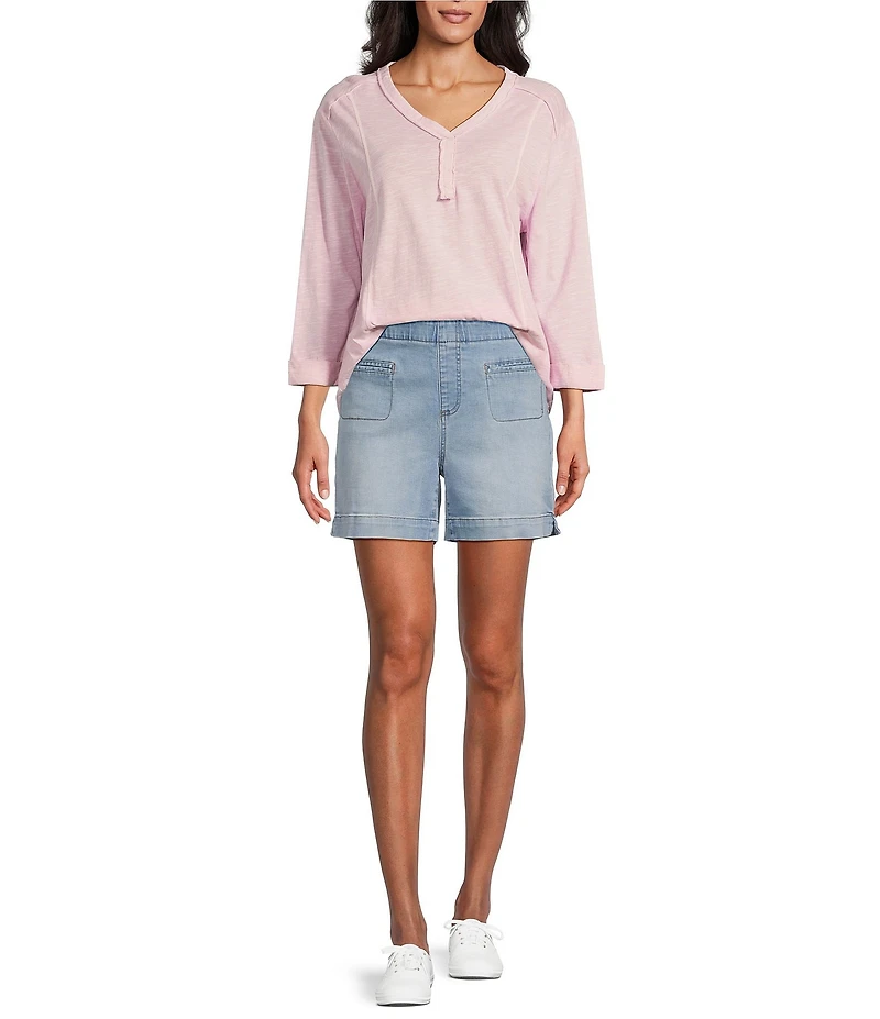 Westbound The High Rise Fit Pull-On Denim Shorts