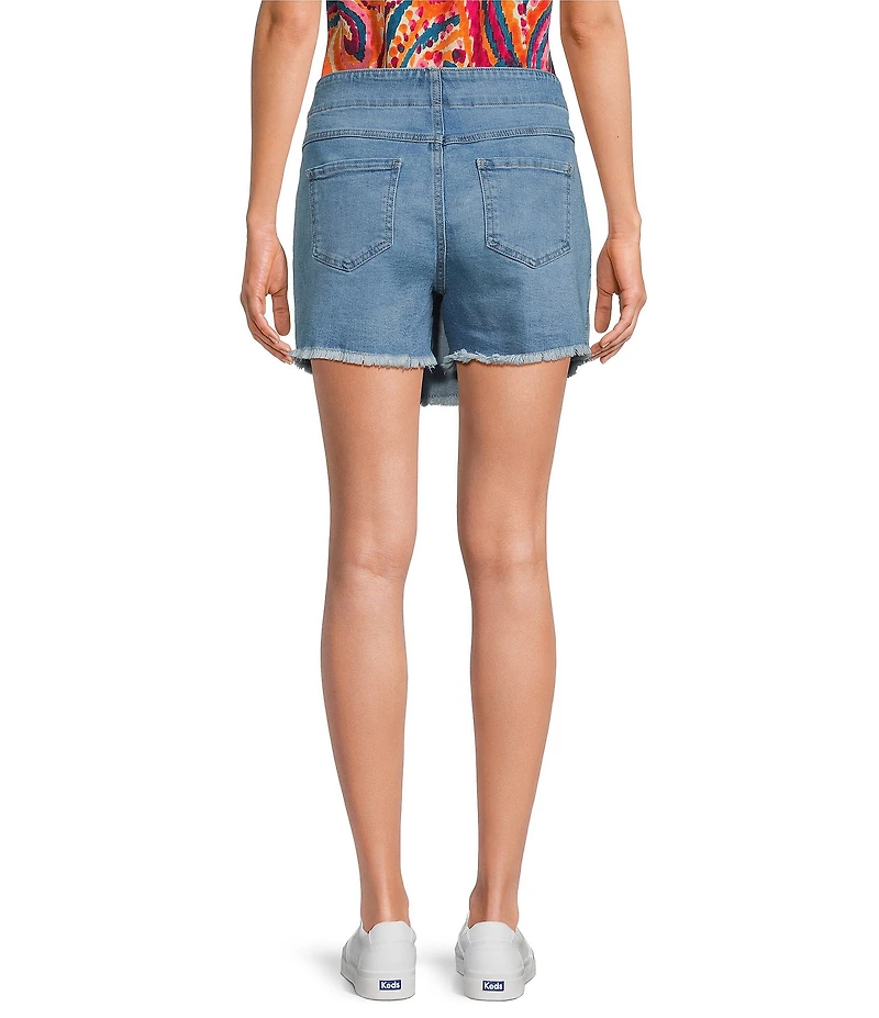 Westbound Denim Tie Wrap Fray Hem Skort