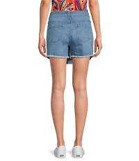 Westbound Denim Tie Wrap Fray Hem Skort